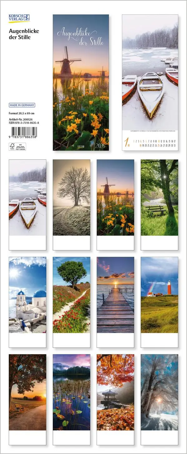 Bild: 9783731886358 | Augenblicke der Stille 2026 | Verlag Korsch | Kalender | Spiralbindung