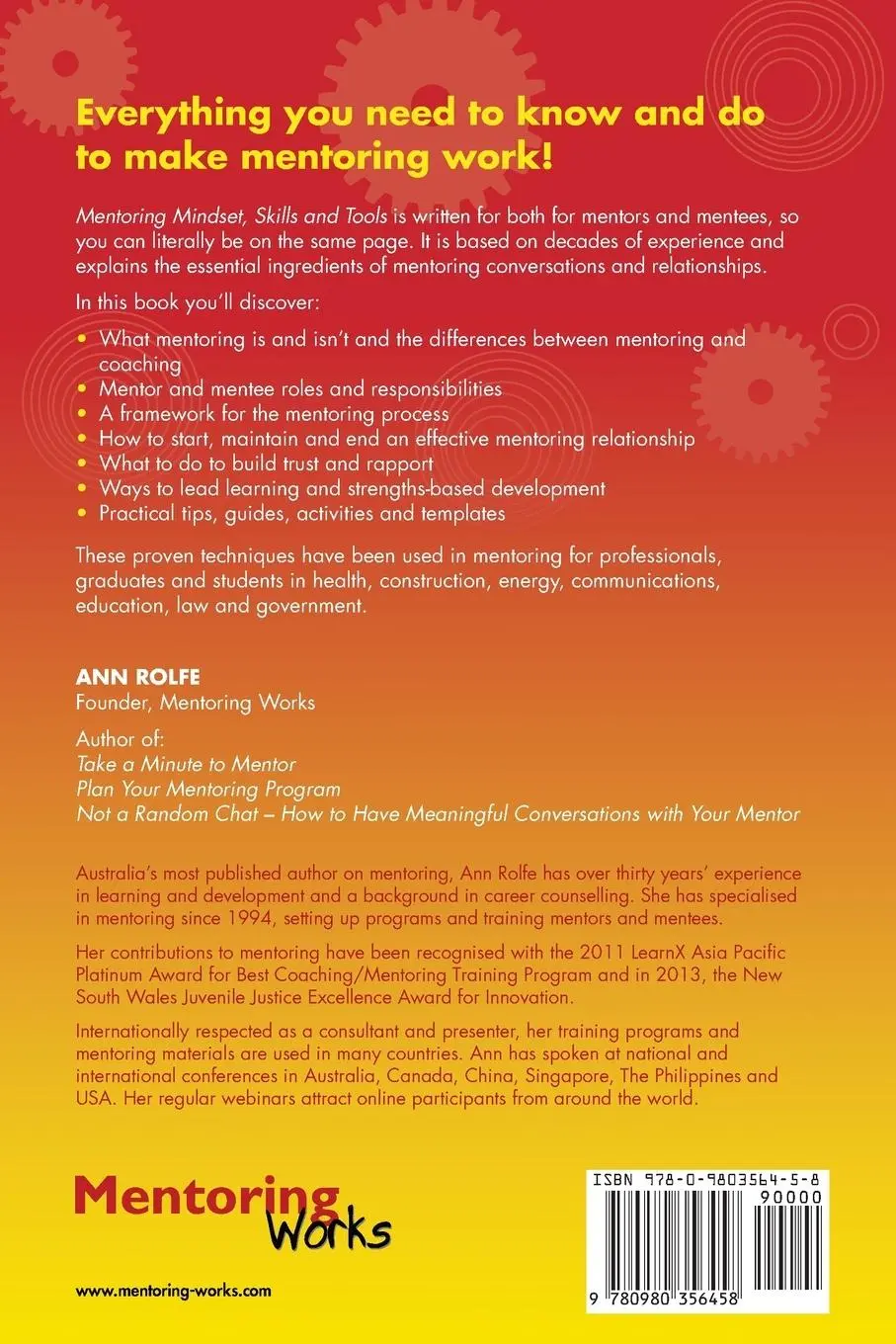 Rückseite: 9780980356458 | Mentoring Mindset, Skills and Tools | Ann Rolfe | Taschenbuch | 2020