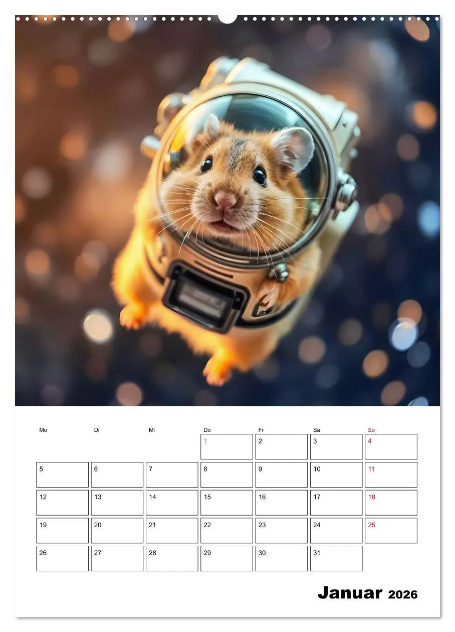 Bild: 9783457266458 | Space Hamster - Mit KI Hamster Astronauten im Weltall (Wandkalender...
