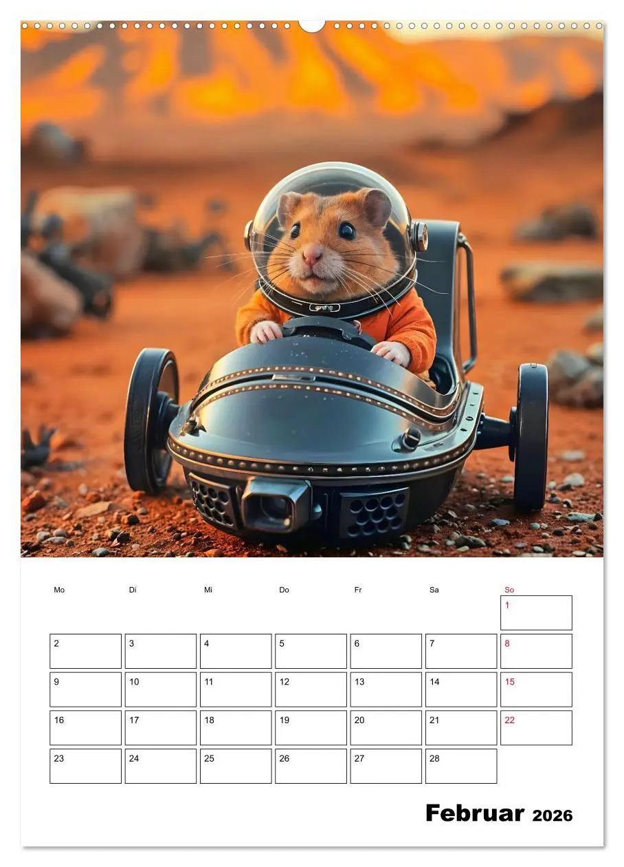 Bild: 9783457266458 | Space Hamster - Mit KI Hamster Astronauten im Weltall (Wandkalender...