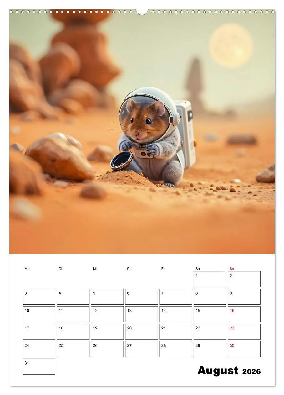 Bild: 9783457266458 | Space Hamster - Mit KI Hamster Astronauten im Weltall (Wandkalender...