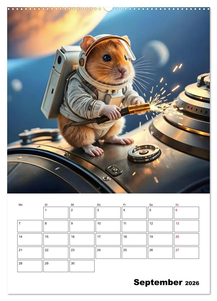 Bild: 9783457266458 | Space Hamster - Mit KI Hamster Astronauten im Weltall (Wandkalender...
