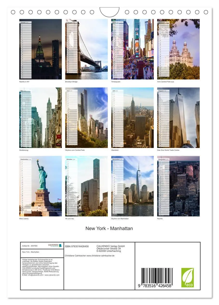 Bild: 9783516426458 | New York - Manhattan (Wandkalender 2026 DIN A4 hoch), CALVENDO...