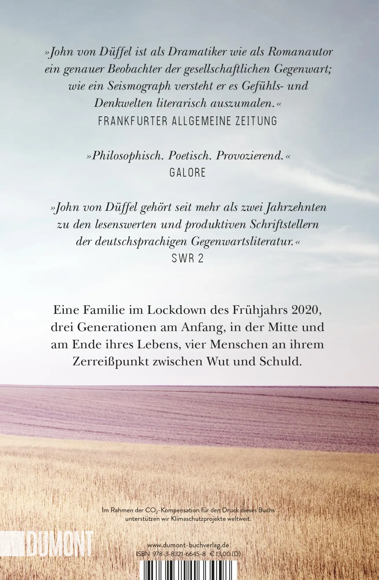 Rückseite: 9783832166458 | Die Wütenden und die Schuldigen | Roman | John von Düffel | Buch