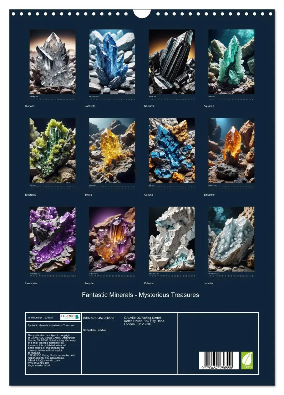 Bild: 9783457256558 | Fantastic Minerals - Mysterious Treasures (Wall Calendar 2026 DIN...