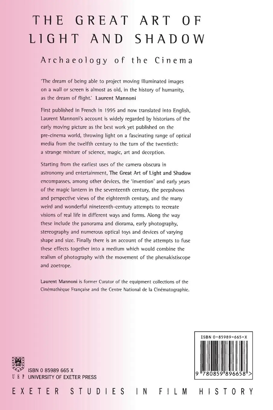 Rückseite: 9780859896658 | The Great Art Of Light And Shadow | Archaeology of the Cinema | Buch
