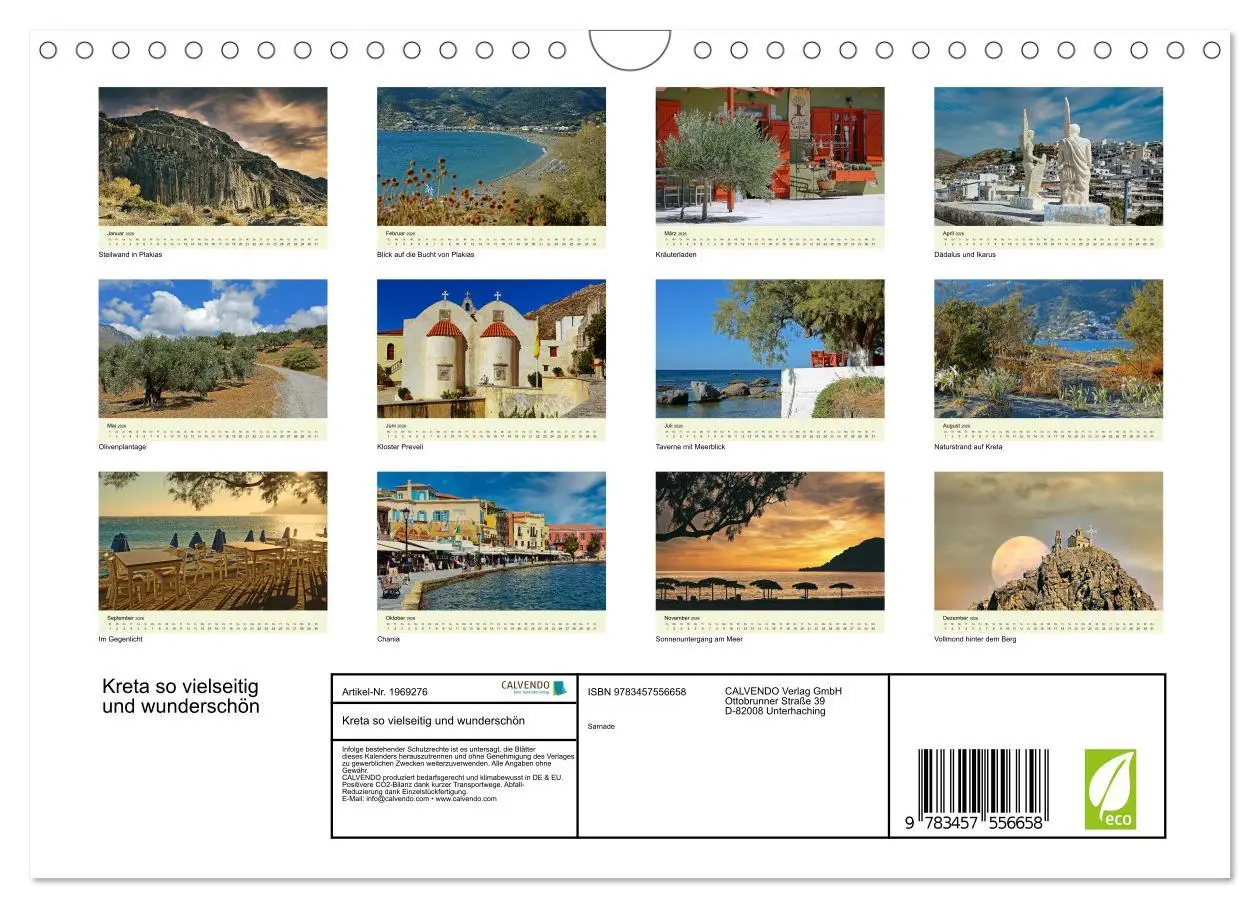 Bild: 9783457556658 | Kreta so vielseitig und wunderschön (Wandkalender 2026 DIN A4...