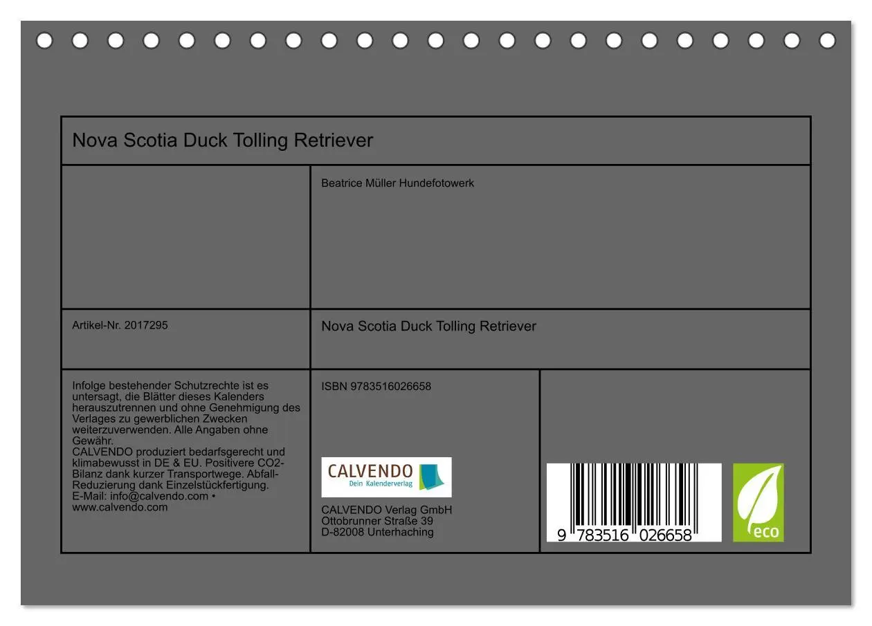 Bild: 9783516026658 | Nova Scotia Duck Tolling Retriever (Tischkalender 2026 DIN A5...
