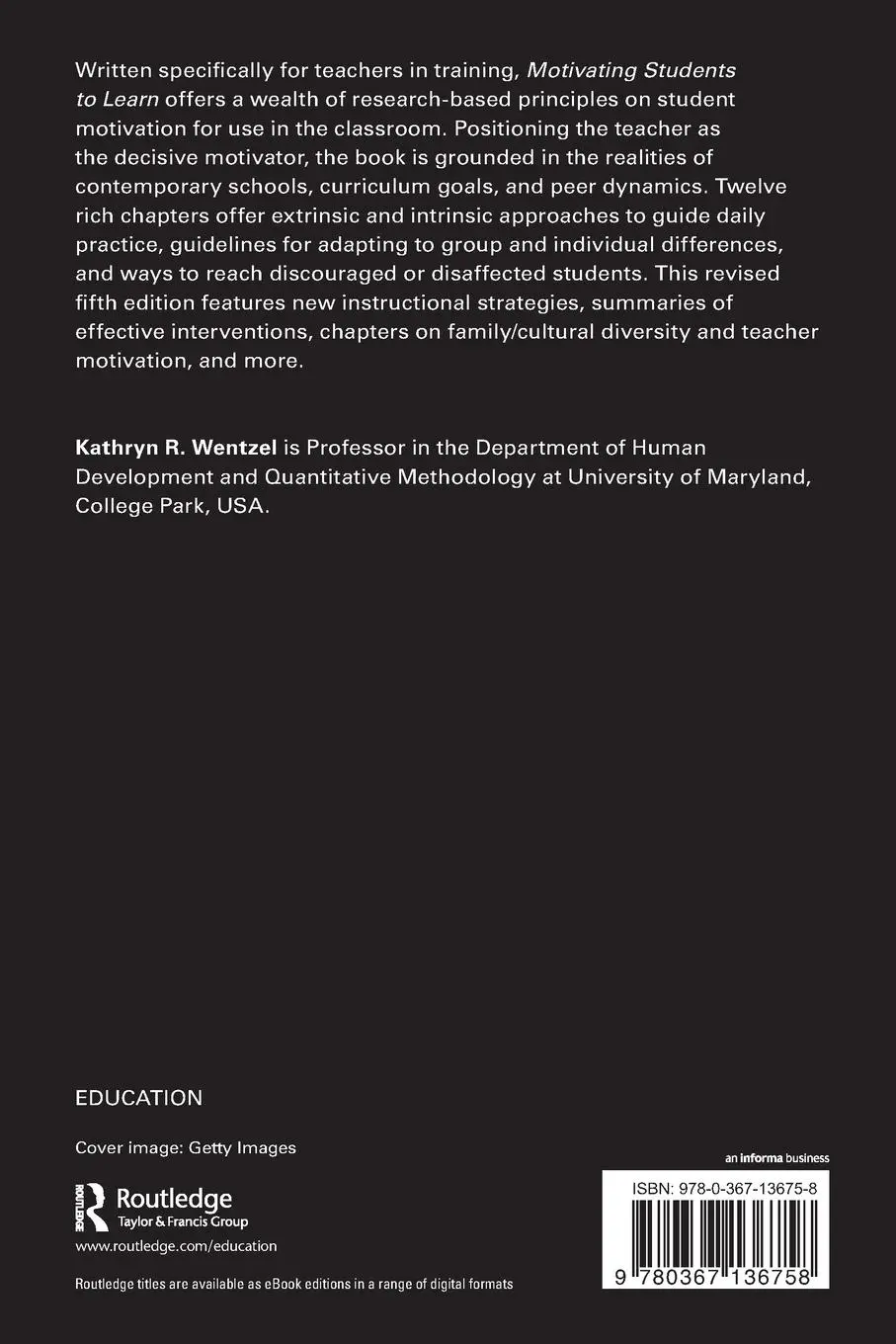 Rückseite: 9780367136758 | Motivating Students to Learn | Kathryn Wentzel | Taschenbuch | 2020