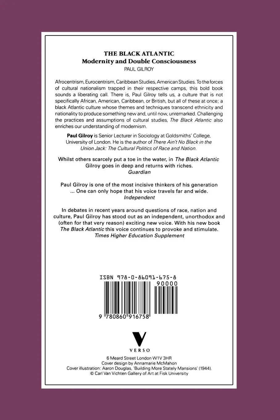 Rückseite: 9780860916758 | The Black Atlantic | Modernity and Double Consciousness | Paul Gilroy