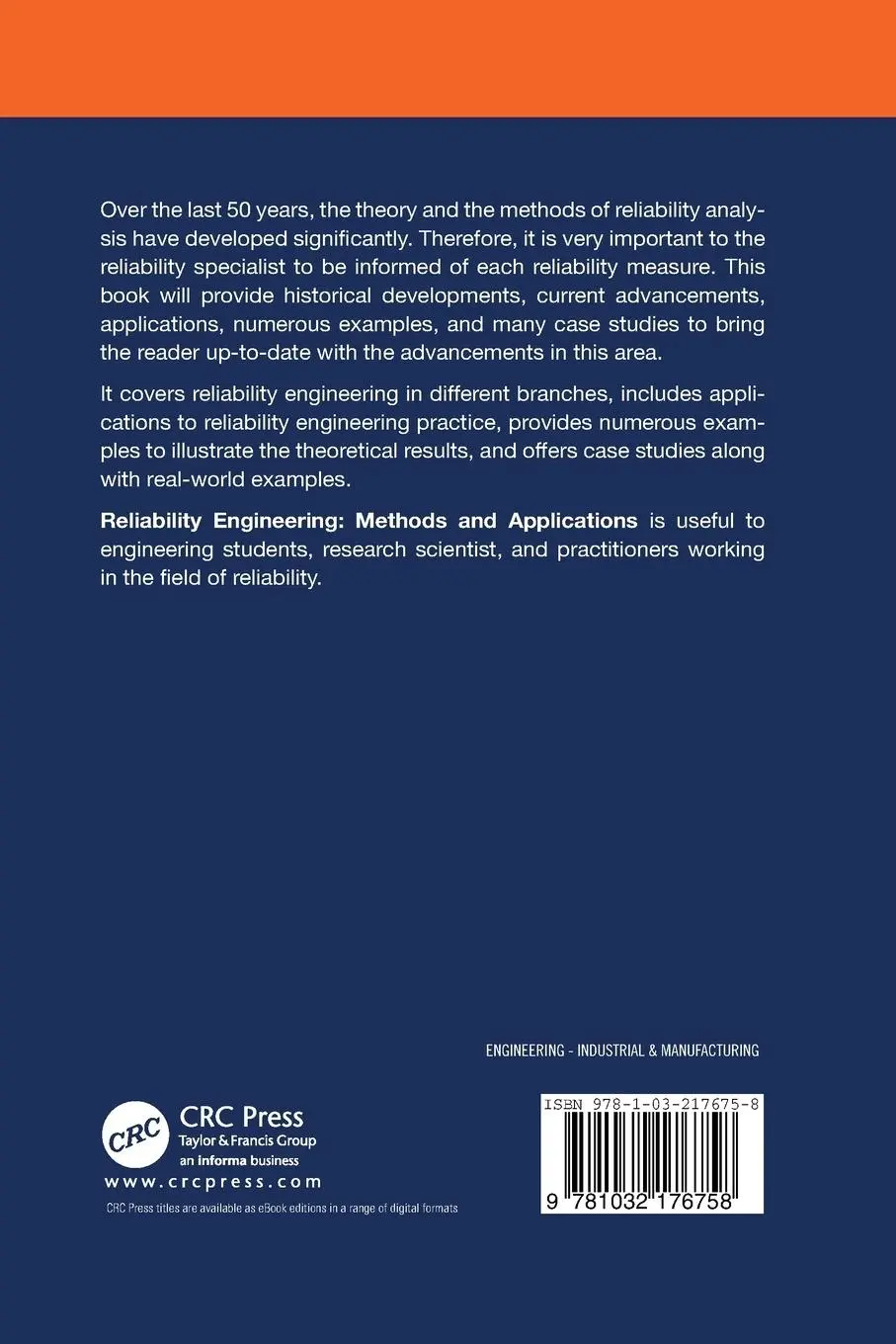 Rückseite: 9781032176758 | Reliability Engineering | Methods and Applications | Mangey Ram | Buch
