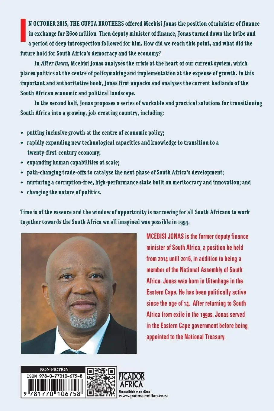 Rückseite: 9781770106758 | After Dawn | Hope After State Capture | Mcebisi Jonas | Taschenbuch