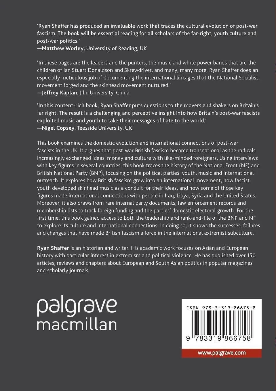Rückseite: 9783319866758 | Music, Youth and International Links in Post-War British Fascism | x