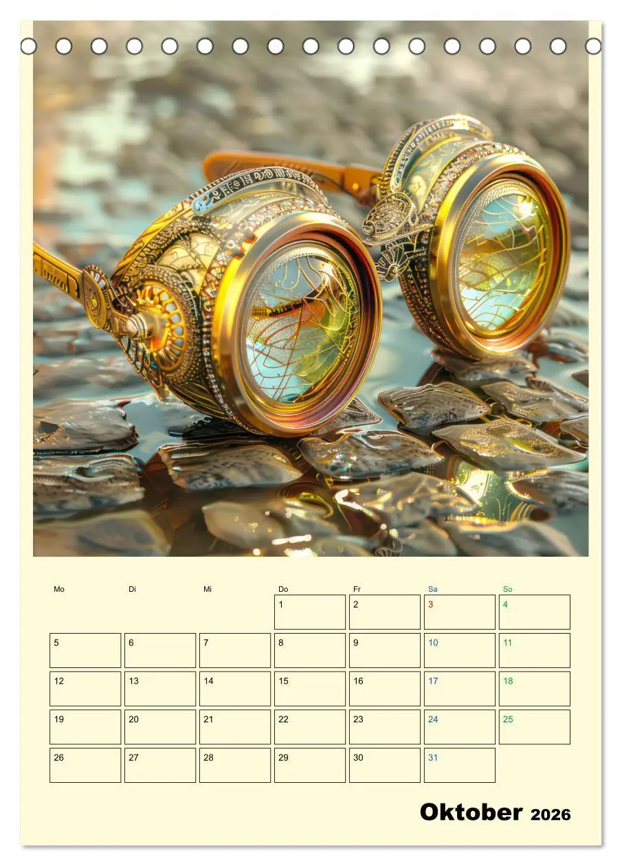 Bild: 9783516256758 | Steampunk Accesoires - Planer (Tischkalender 2026 DIN A5 hoch),...