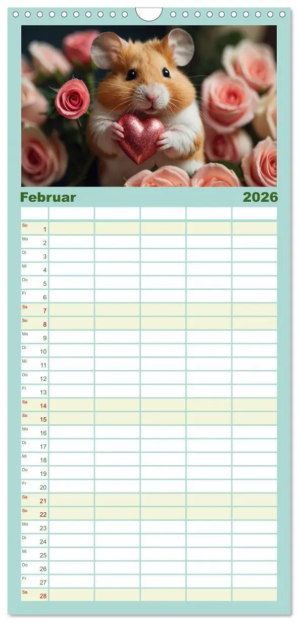 Bild: 9783516496758 | Familienplaner 2026 - Hamstertage mit 5 Spalten (Wandkalender, 21 x...