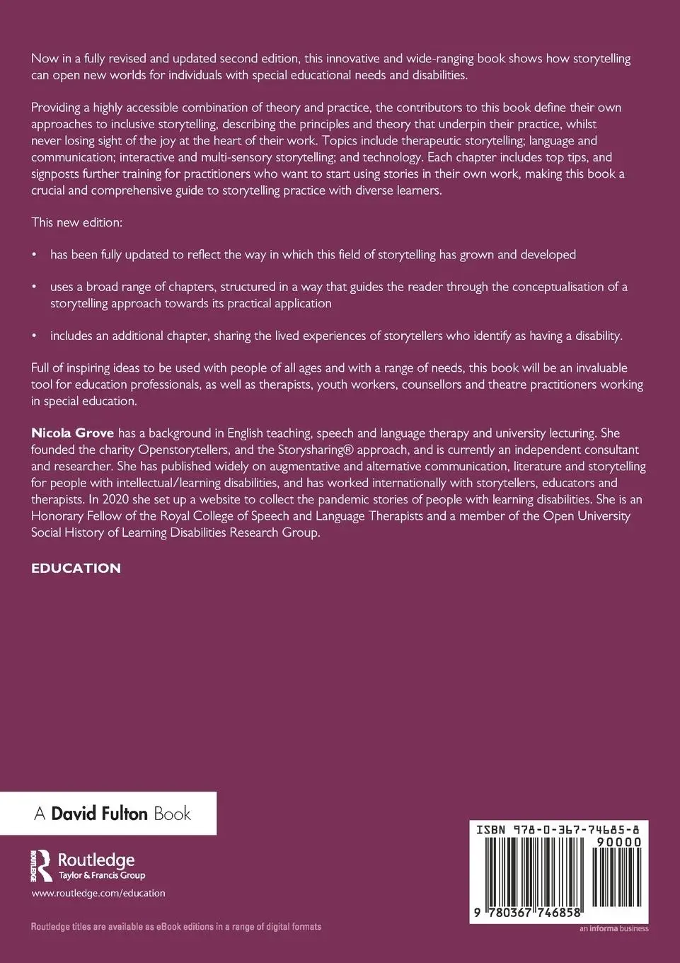 Rückseite: 9780367746858 | Storytelling, Special Needs and Disabilities | Nicola Grove | Buch