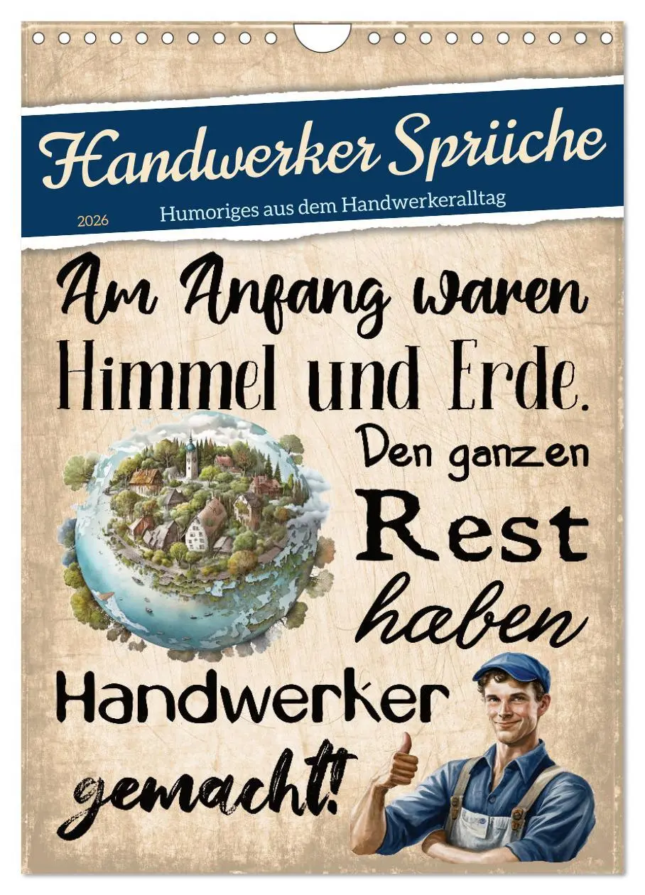 Cover: 9783516316858 | Handwerker Sprüche (Wandkalender 2026 DIN A4 hoch), CALVENDO...