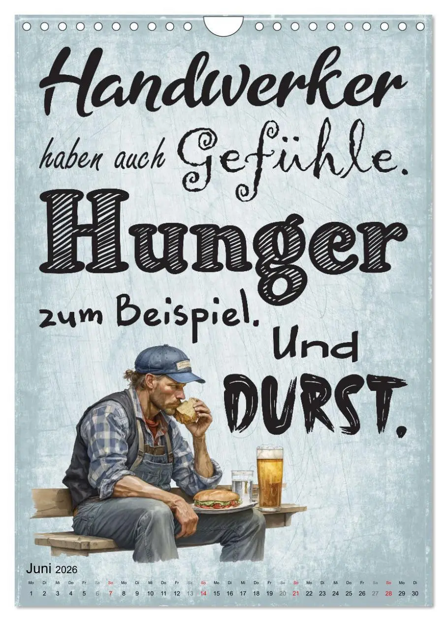 Bild: 9783516316858 | Handwerker Sprüche (Wandkalender 2026 DIN A4 hoch), CALVENDO...