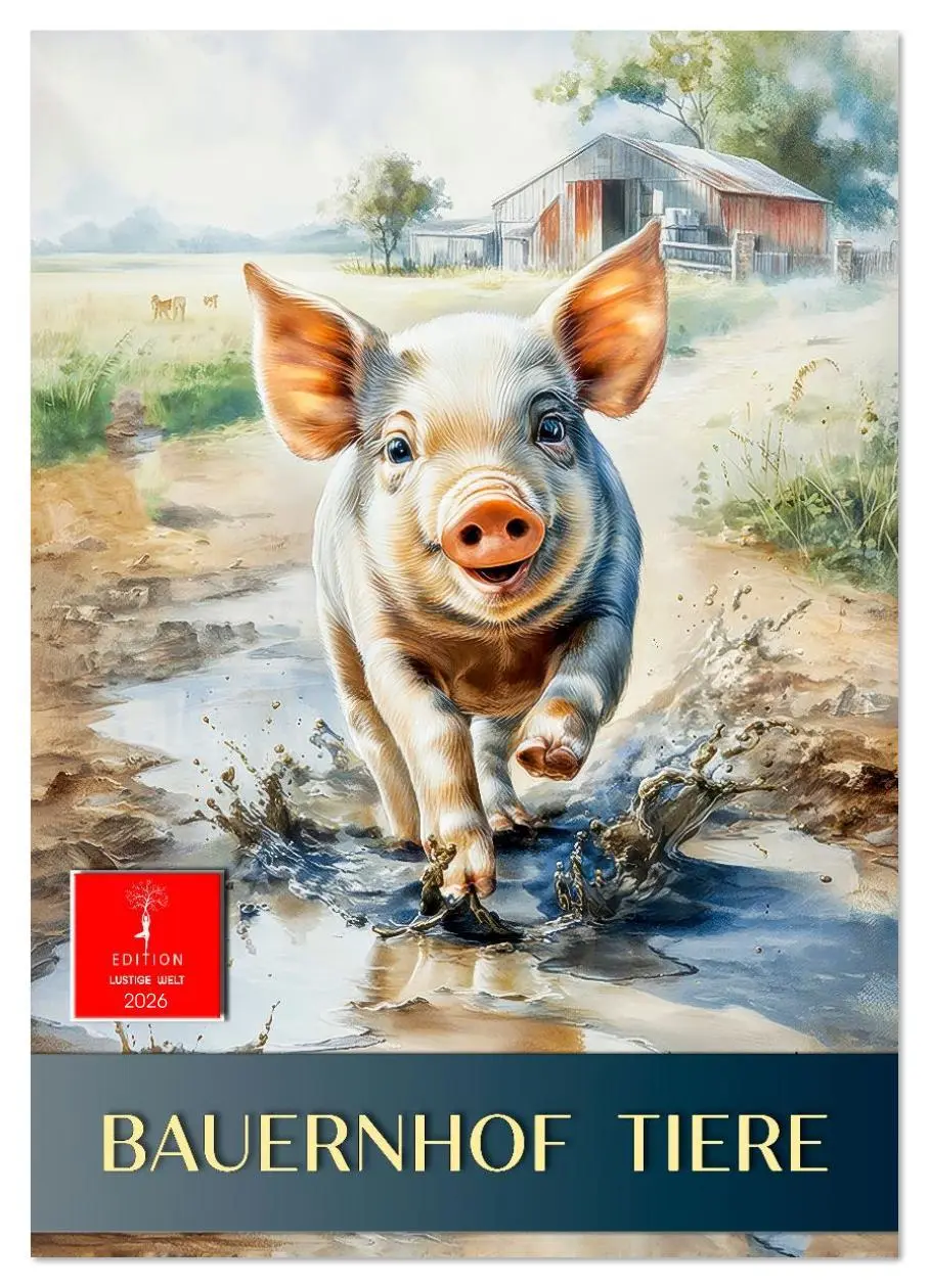 Cover: 9783516626858 | Bauernhof Tiere (Wandkalender 2026 DIN A4 hoch), CALVENDO...