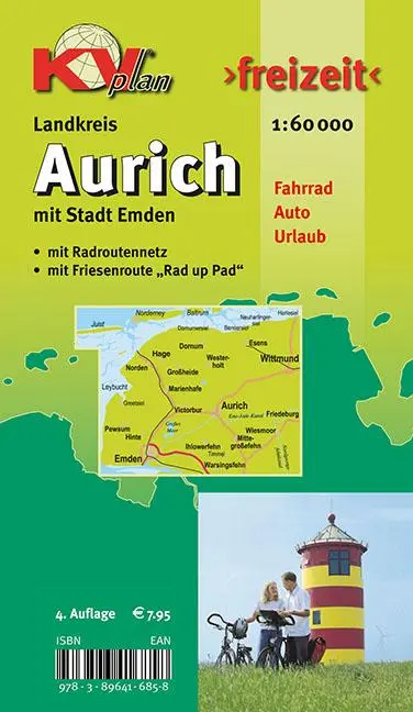 Cover: 9783896416858 | Aurich Landkreis, KVplan, Radkarte/Freizeitkarte, 1:60.000 | Deutsch