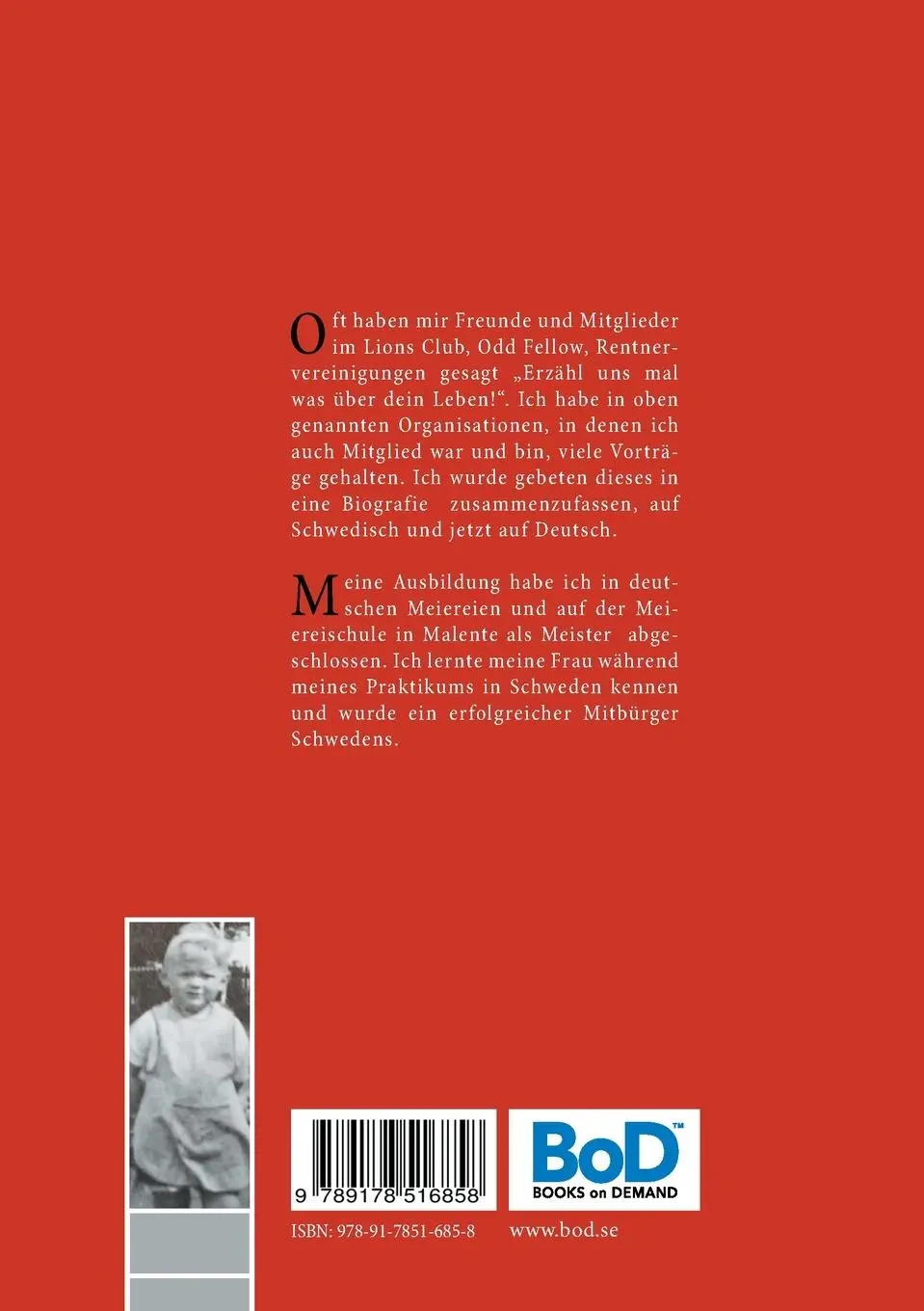 Rückseite: 9789178516858 | Mein Leben | In Deutschland und Schweden | Erich Colberg | Taschenbuch