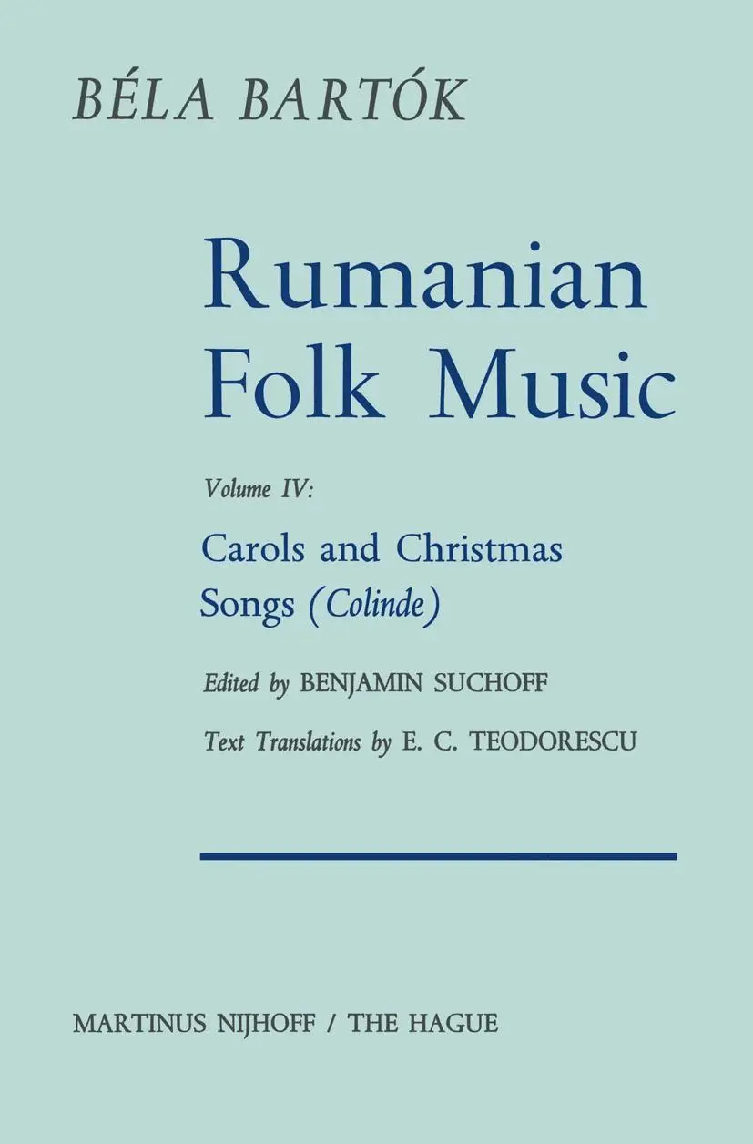 Cover: 9789401016858 | Rumanian Folk Music | Carols and Christmas Songs (Colinde) | Bartok