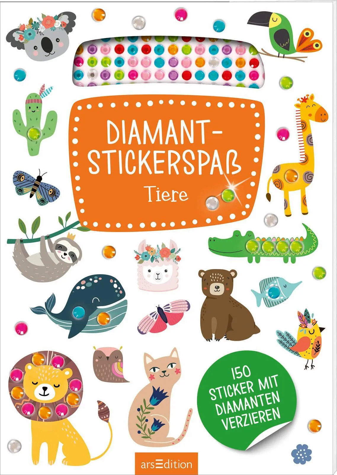 Cover: 4014489136958 | Diamant-Stickerspaß Tiere | 150 Sticker mit Diamanten verzieren | 2025