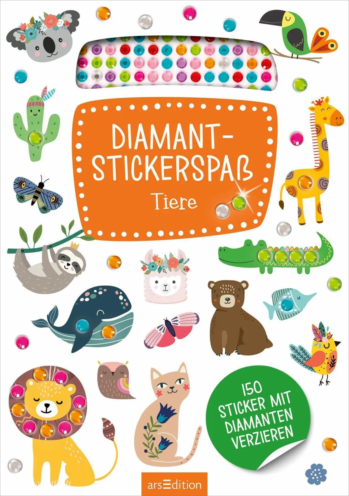 Bild: 4014489136958 | Diamant-Stickerspaß Tiere | 150 Sticker mit Diamanten verzieren | 2025