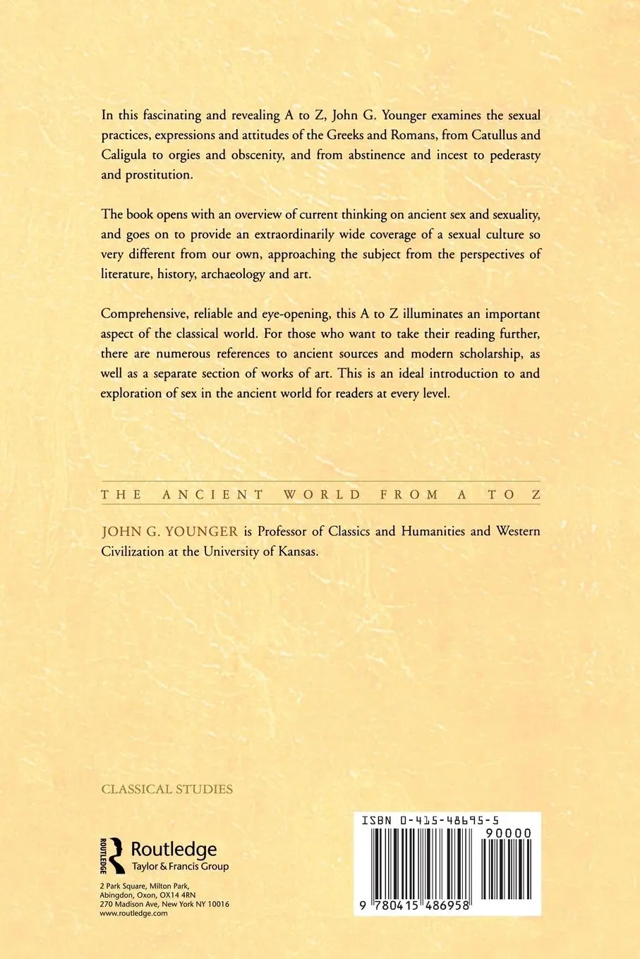 Rückseite: 9780415486958 | Sex in the Ancient World from A to Z | John Younger | Taschenbuch