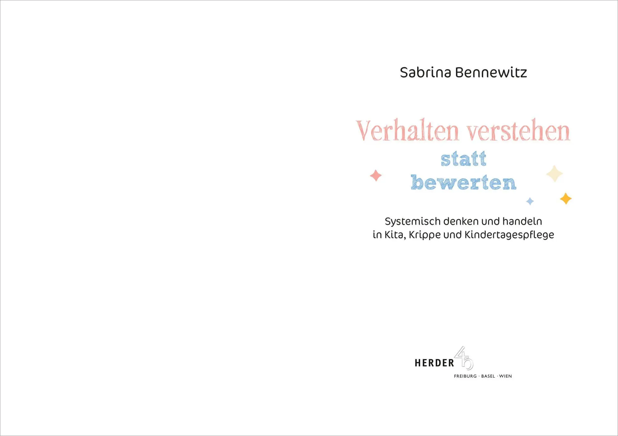 Bild: 9783451036958 | Verhalten verstehen statt bewerten | Sabrina Bennewitz | Taschenbuch