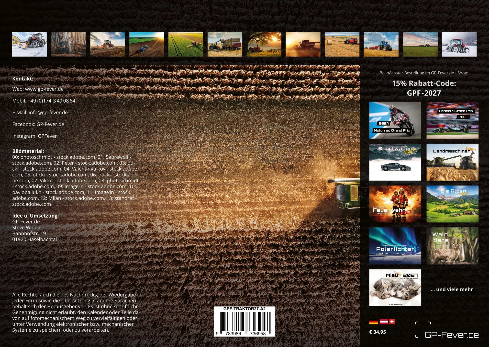 Bild: 9783986736958 | Landmaschinen - Traktor - 2027 - Kalender DIN A2 | GP-Fever. de | 2027