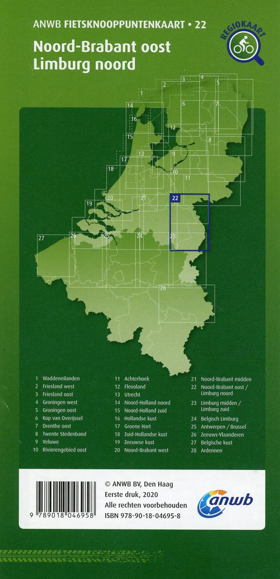 Bild: 9789018046958 | Noord-Brabant oost, Limburg noord (Helmond/Cuijk/Venlo) 1:100 000