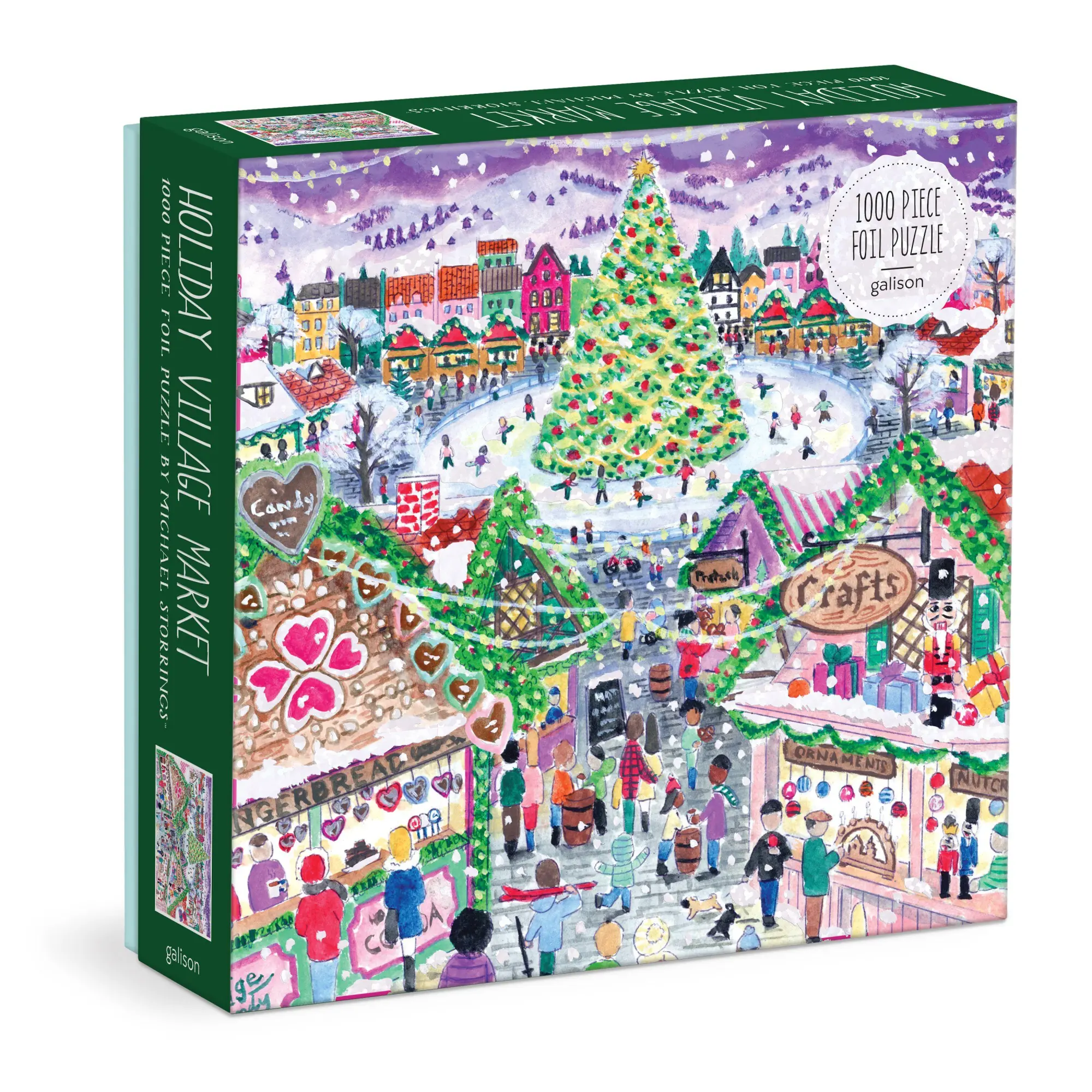Cover: 9780735387058 | Michael Storrings Holiday Village Market 1000pc Foil Puzzle in...