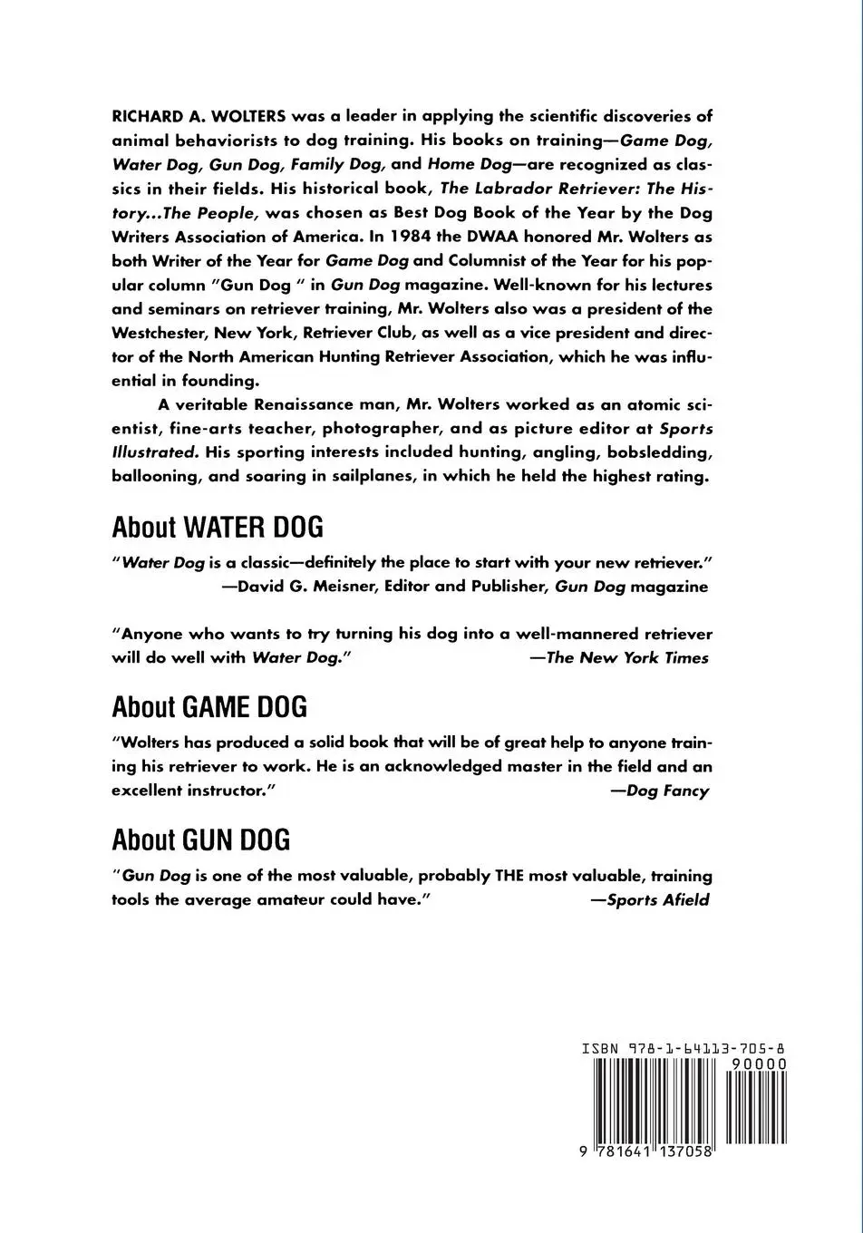 Rückseite: 9781641137058 | Water Dog | Revolutionary Rapid Training Method | Richard A. Wolters
