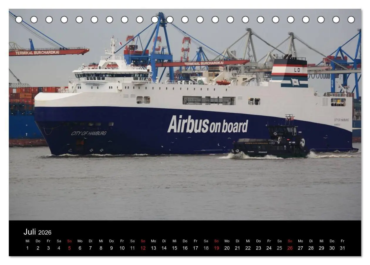 Bild: 9783516127058 | Schiffe auf der Elbe (Tischkalender 2026 DIN A5 quer), CALVENDO...