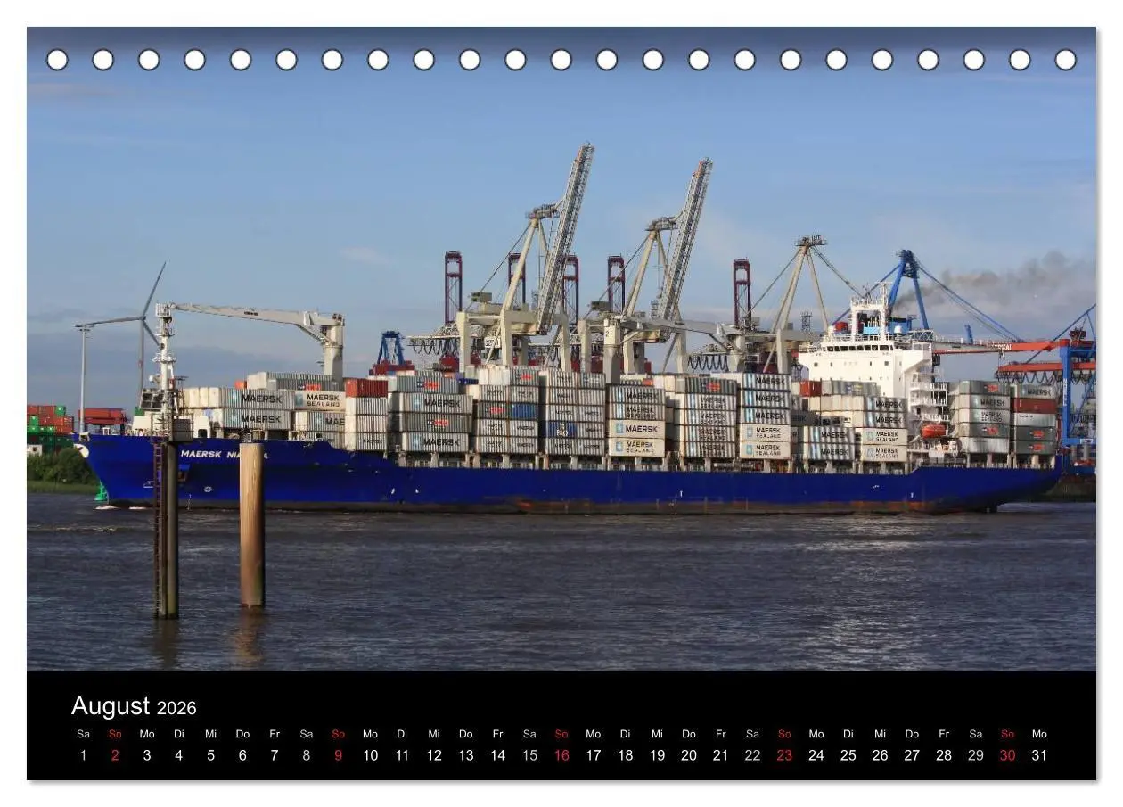 Bild: 9783516127058 | Schiffe auf der Elbe (Tischkalender 2026 DIN A5 quer), CALVENDO...