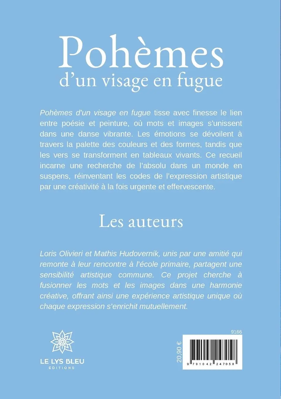 Rückseite: 9791042247058 | Pohèmes d'un visage en fugue | Loris Olivieri Et Mathis Hudovernik