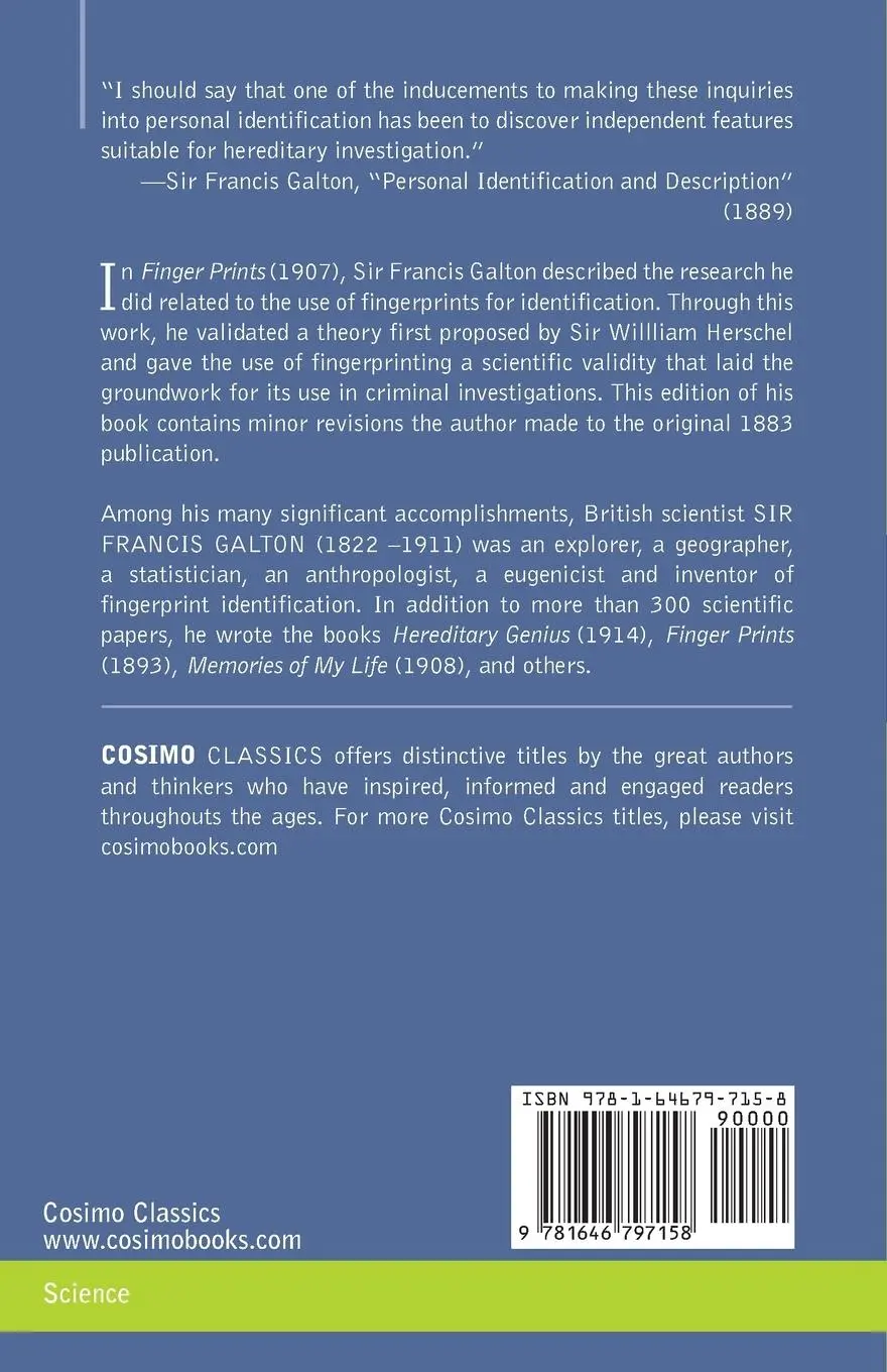 Rückseite: 9781646797158 | Finger Prints | Francis Galton | Taschenbuch | Kartoniert / Broschiert