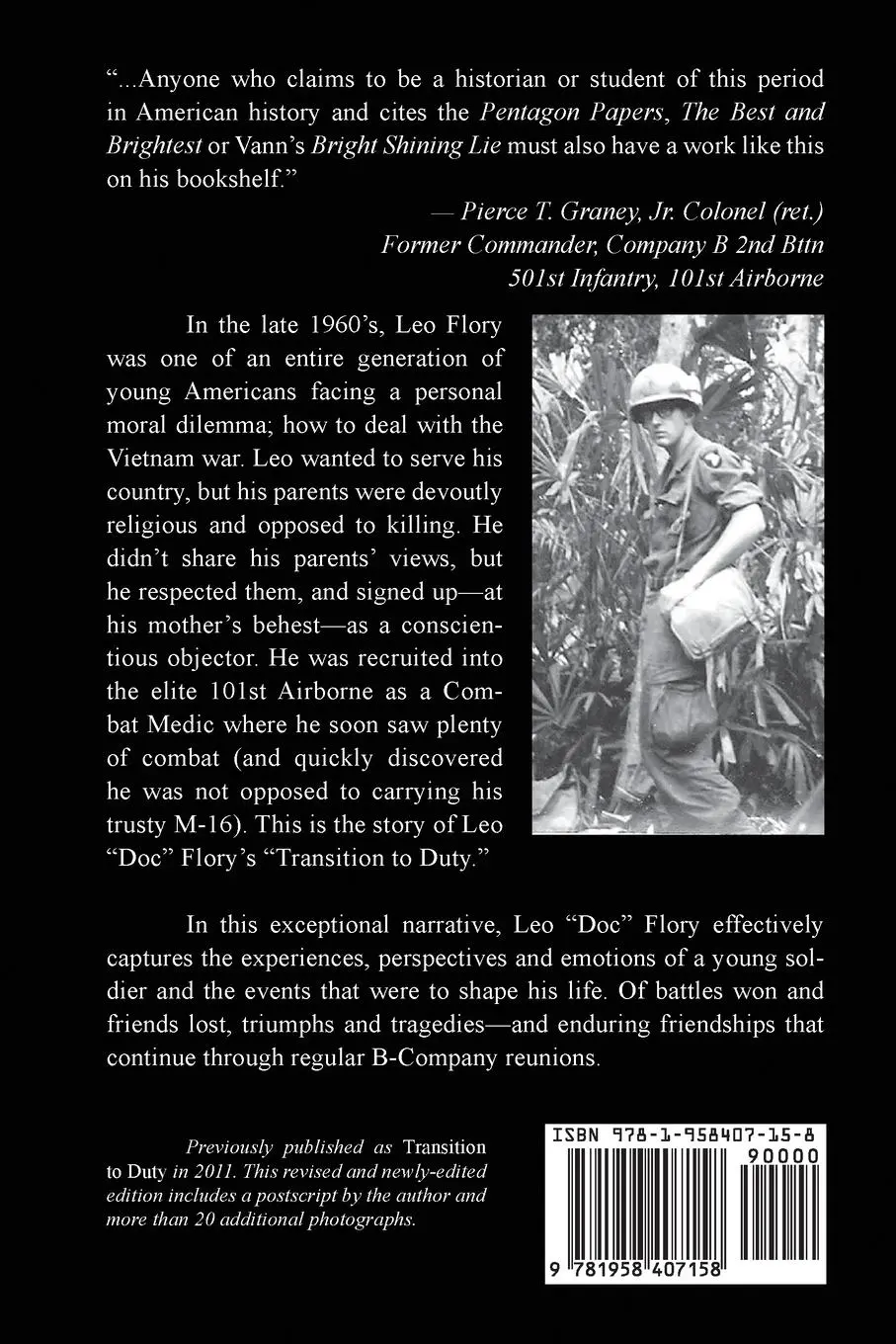 Rückseite: 9781958407158 | 101st Airborne Combat Medic Transition to Duty | Leo "Doc" Flory