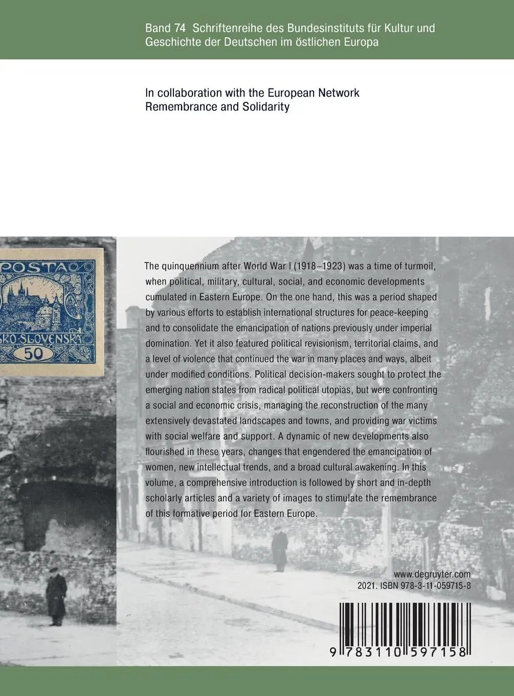 Rückseite: 9783110597158 | Central and Eastern Europe after the First World War | Buch | 435 S.