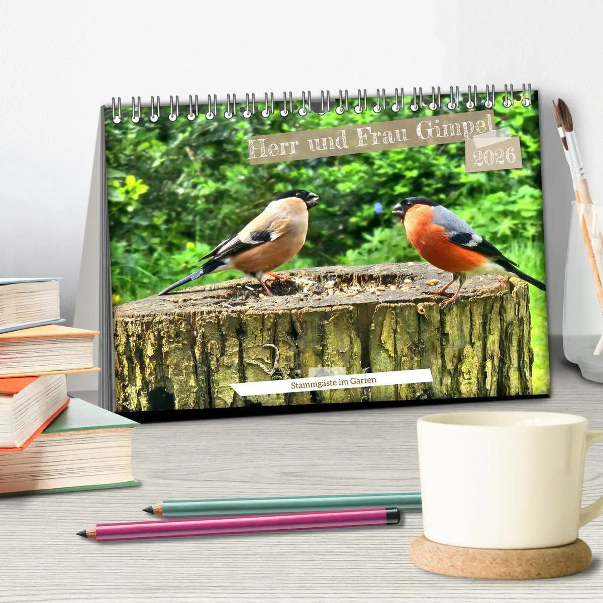 Bild: 9783457407158 | Herr und Frau Gimpel - Stammgäste im Garten (Tischkalender 2026 DIN...