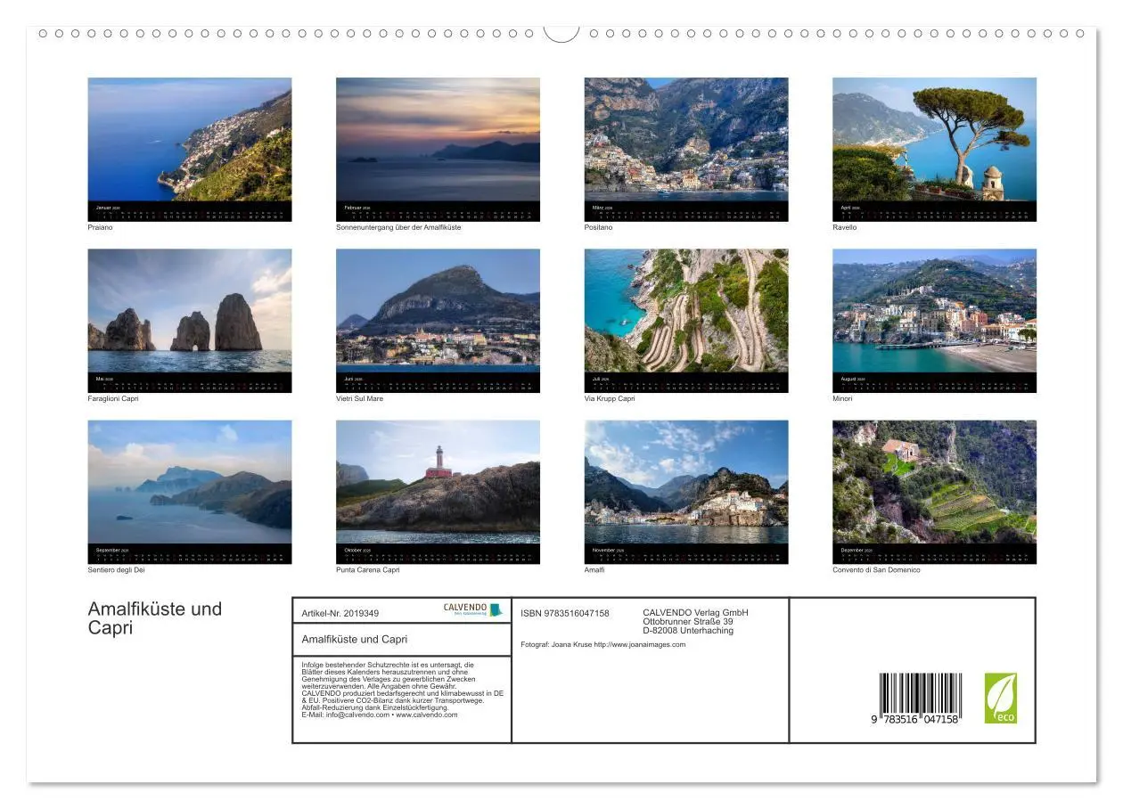 Bild: 9783516047158 | Amalfiküste und Capri (hochwertiger Premium Wandkalender 2026 DIN...