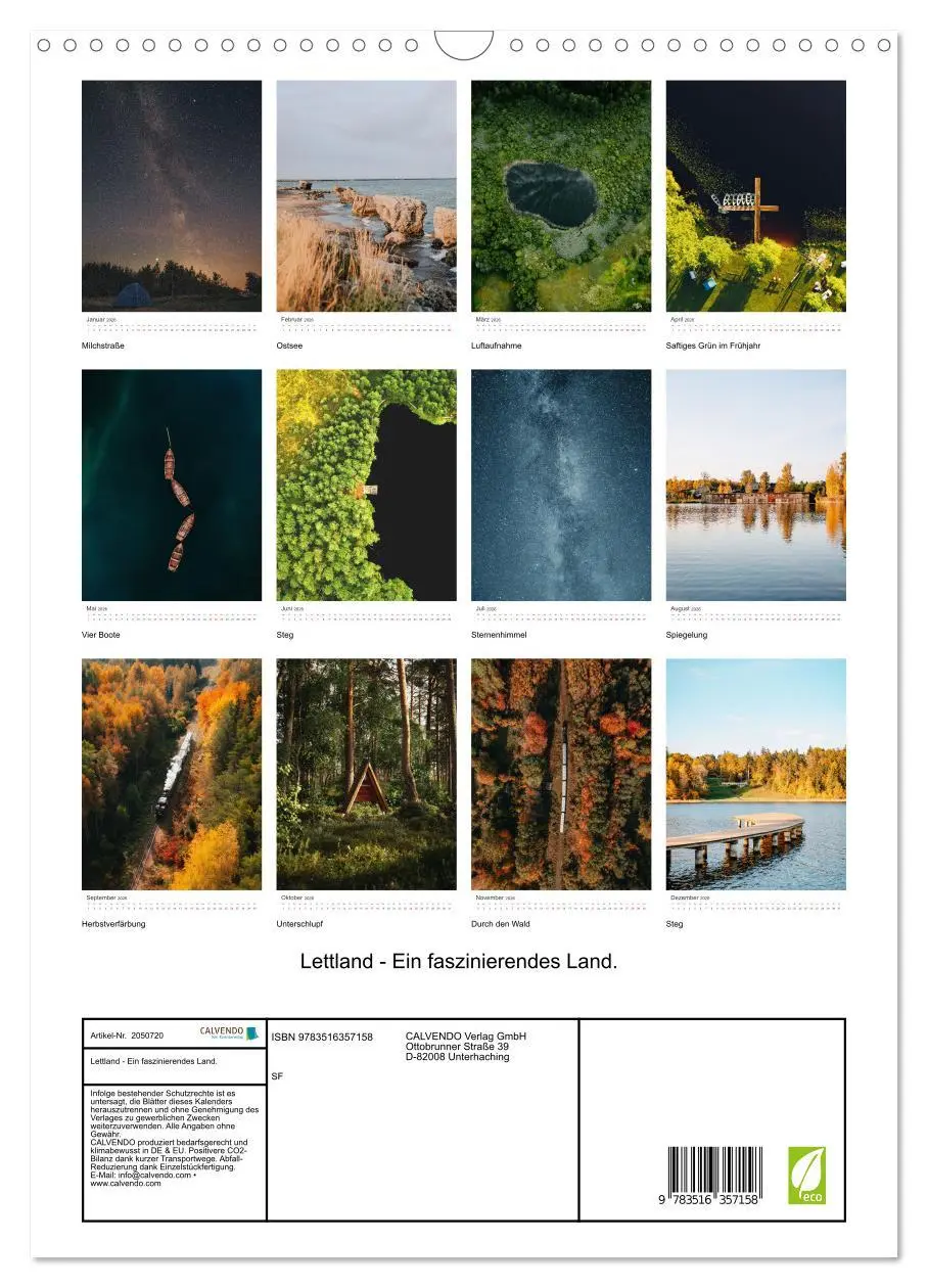 Bild: 9783516357158 | Lettland - Ein faszinierendes Land. (Wandkalender 2026 DIN A3...