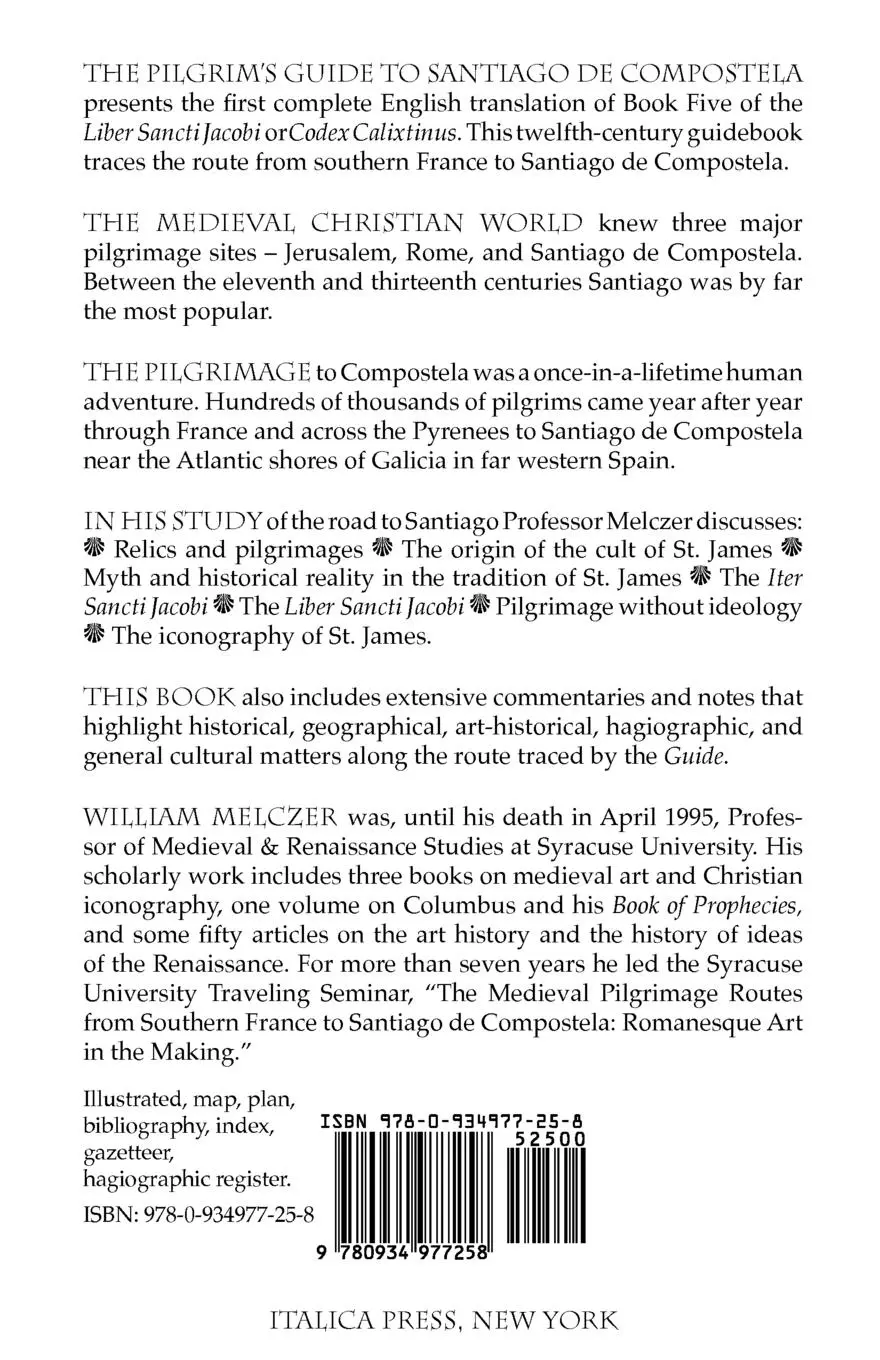 Rückseite: 9780934977258 | The Pilgrim's Guide to Santiago de Compostela | William Melczer | Buch