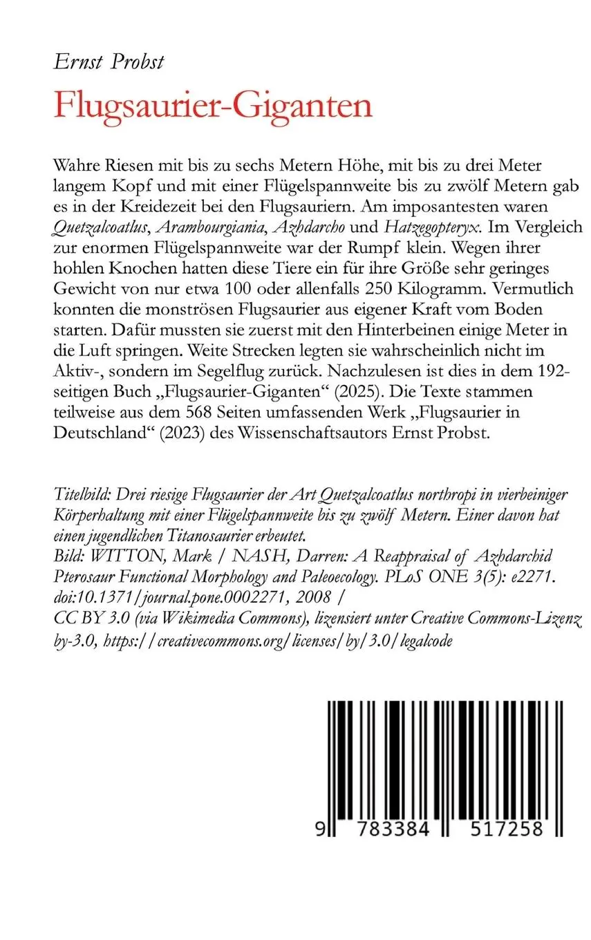 Rückseite: 9783384517258 | Flugsaurier-Giganten | Ernst Probst | Buch | 196 S. | Deutsch | 2025
