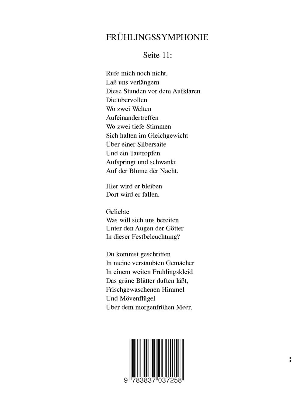 Rückseite: 9783837037258 | Frühlingssymphonie | Christian Greiff | Taschenbuch | 100 S. | Deutsch