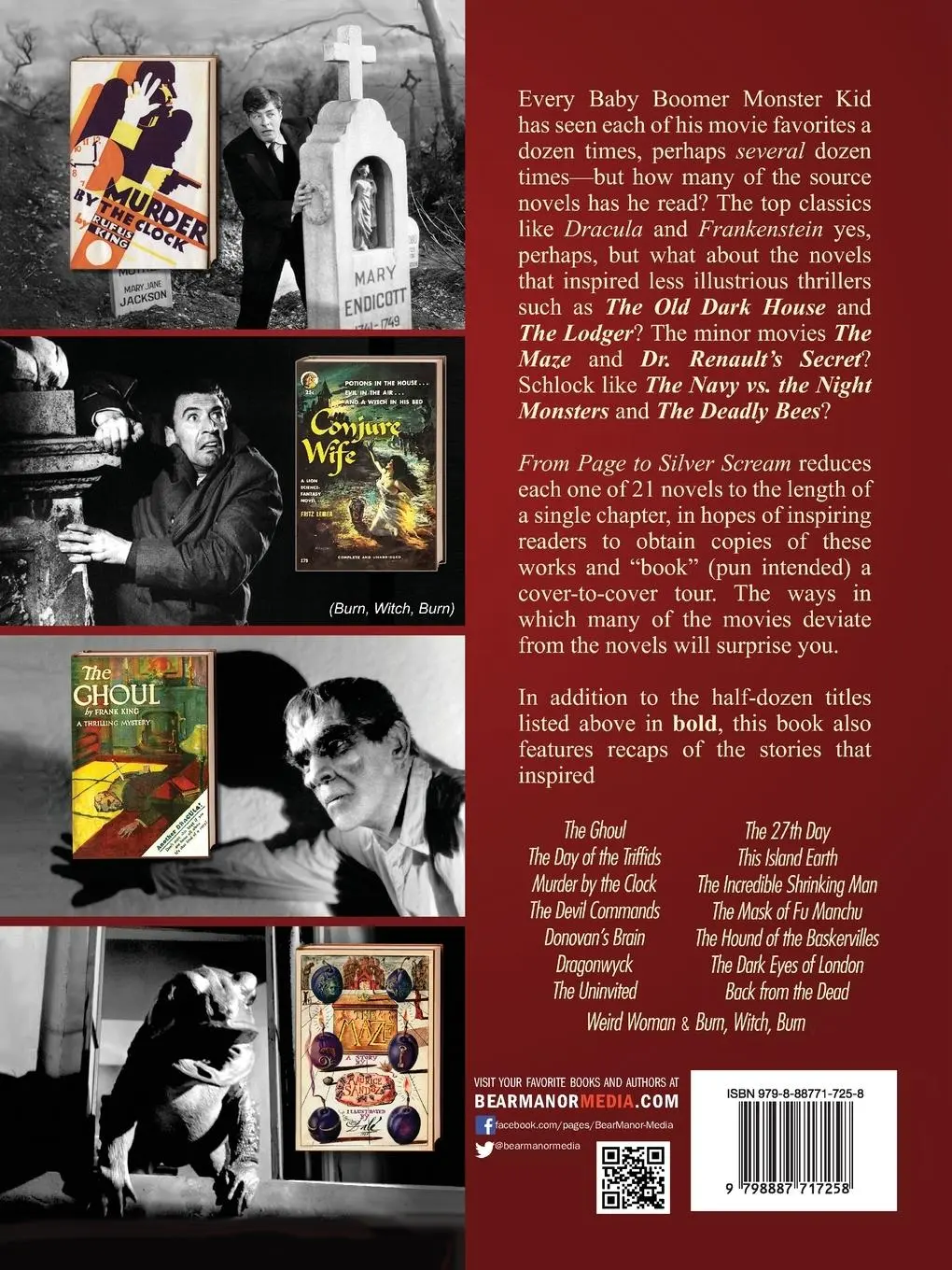 Rückseite: 9798887717258 | From Page to Silver Scream - 21 Novels That Became Horror and...
