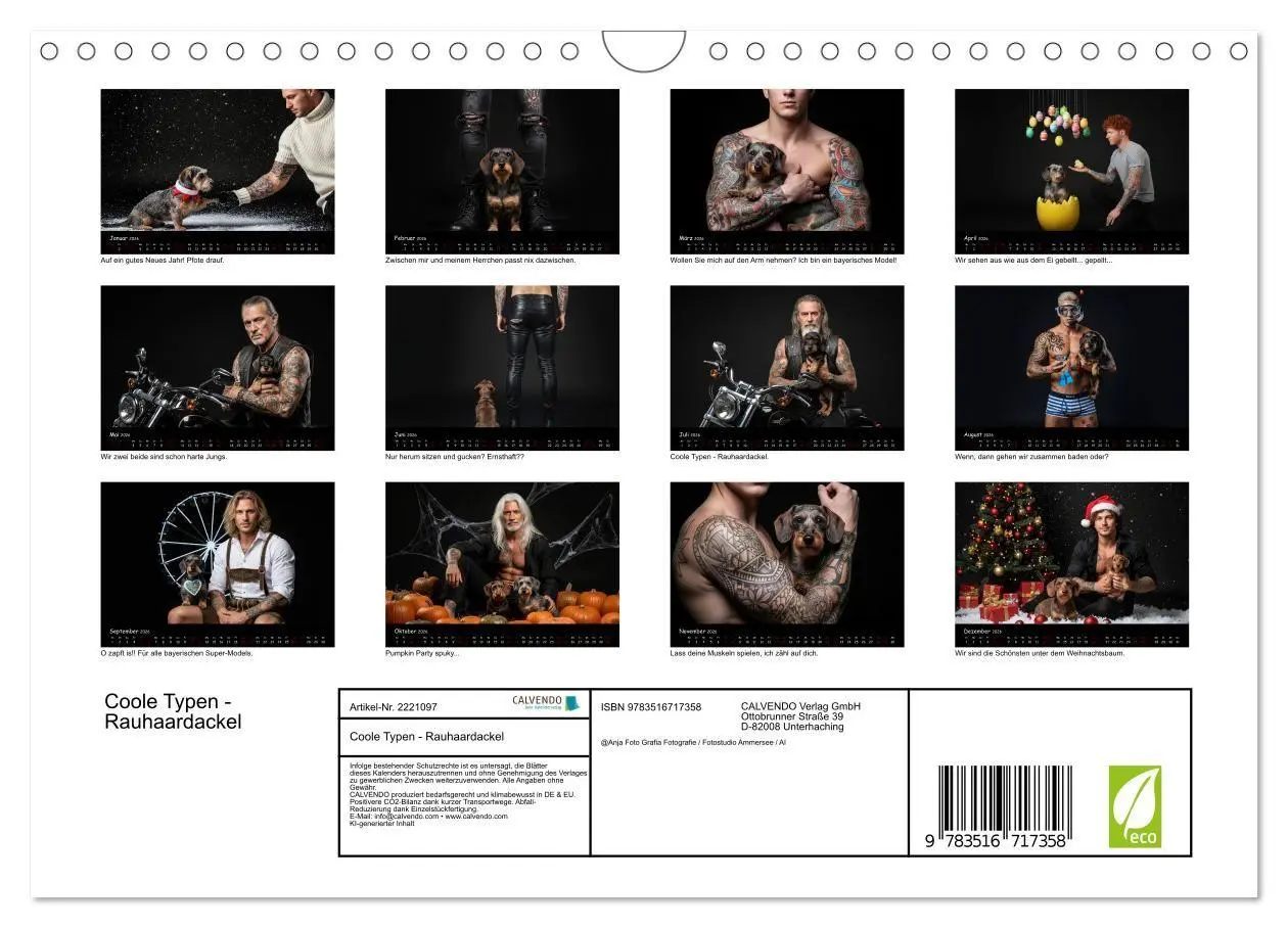 Bild: 9783516717358 | Coole Typen - Rauhaardackel (Wandkalender 2026 DIN A4 quer),...