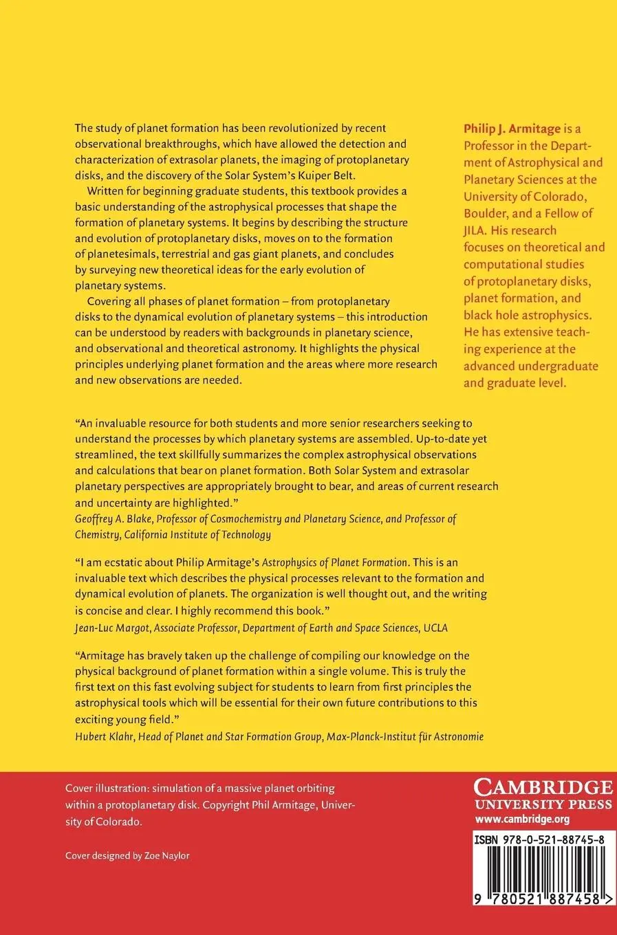 Rückseite: 9780521887458 | Astrophysics of Planet Formation | Philip J. Armitage | Buch | 2013