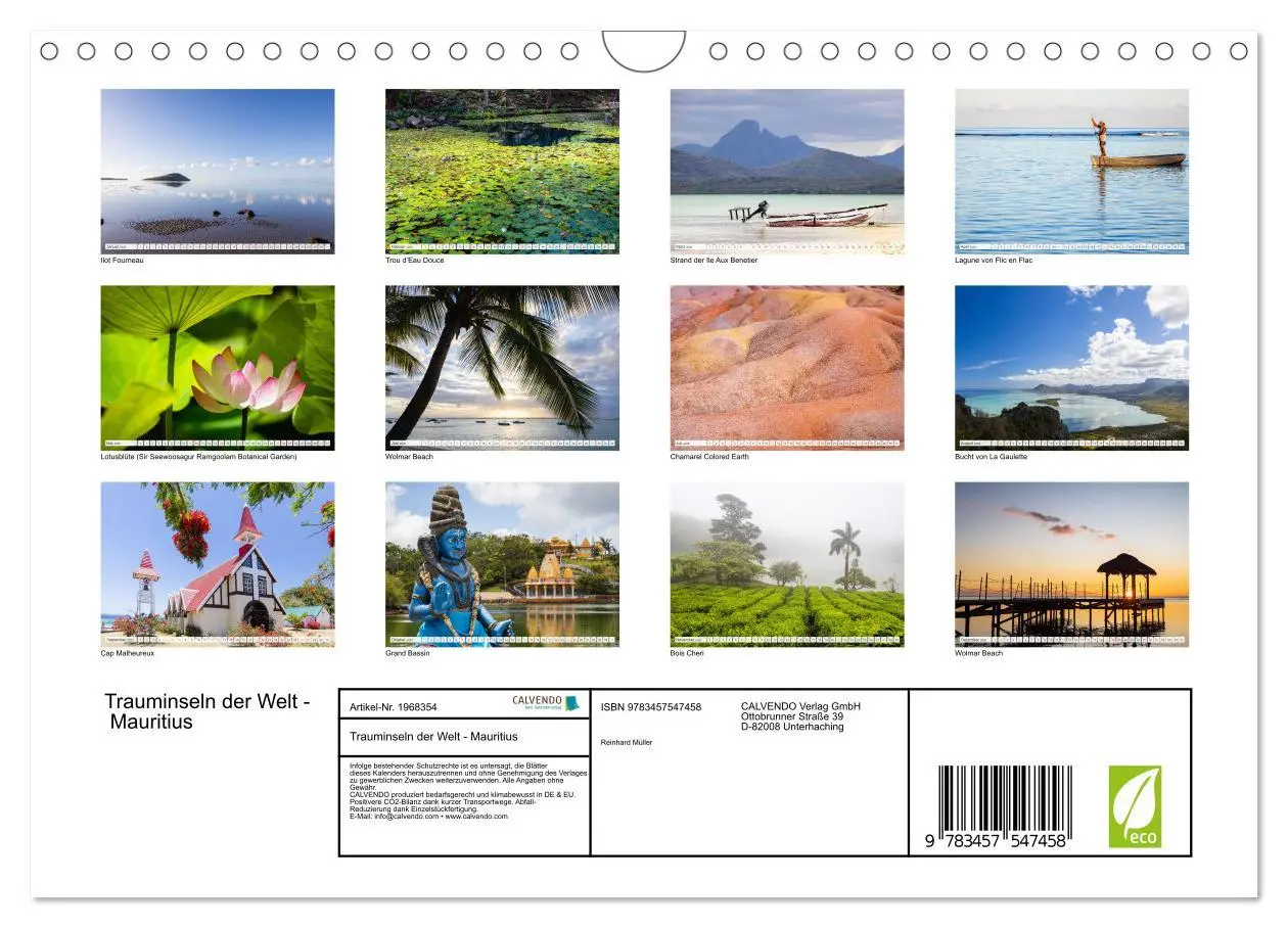 Bild: 9783457547458 | Trauminseln der Welt - Mauritius (Wandkalender 2026 DIN A4 quer),...